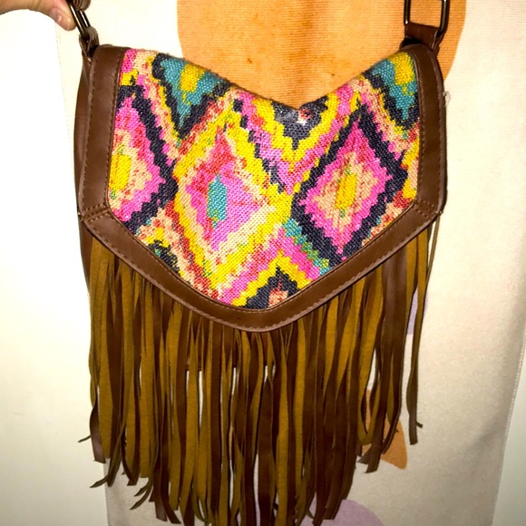 Leather fringe boho bag - Picture 2 of 6